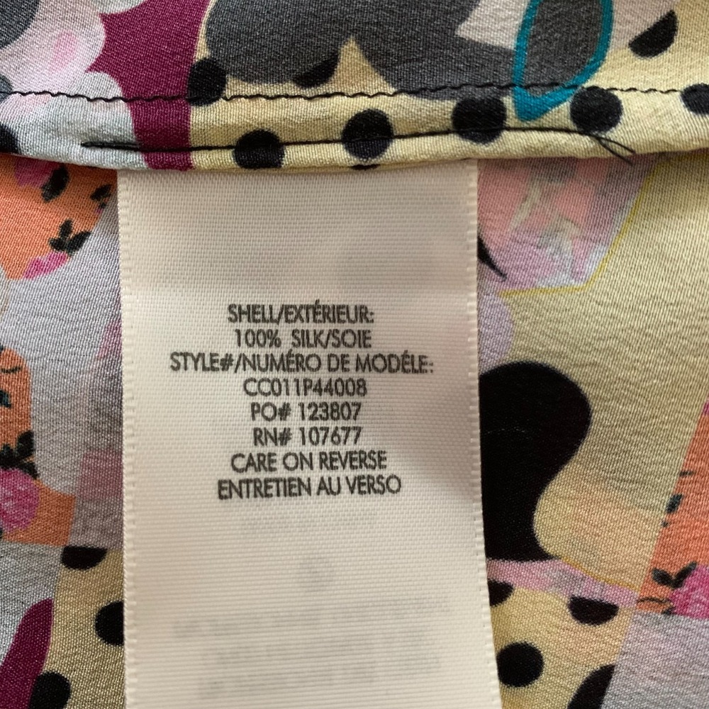 NWT Alice + Olivia Silk Willa Stace Tribe Face Blouse Shirt Sm 2 4 Mod - Picture 11 of 11